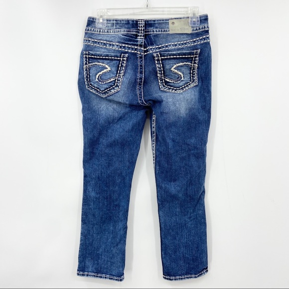 SILVER JEANS Blue Suki Mid Capri Crop Jeans - Picture 3 of 6